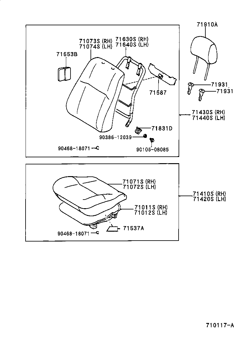 71630-16280 SPRING ASSY, FRONT SEAT BACK, RH(FOR SEPARATE TYPE) product image