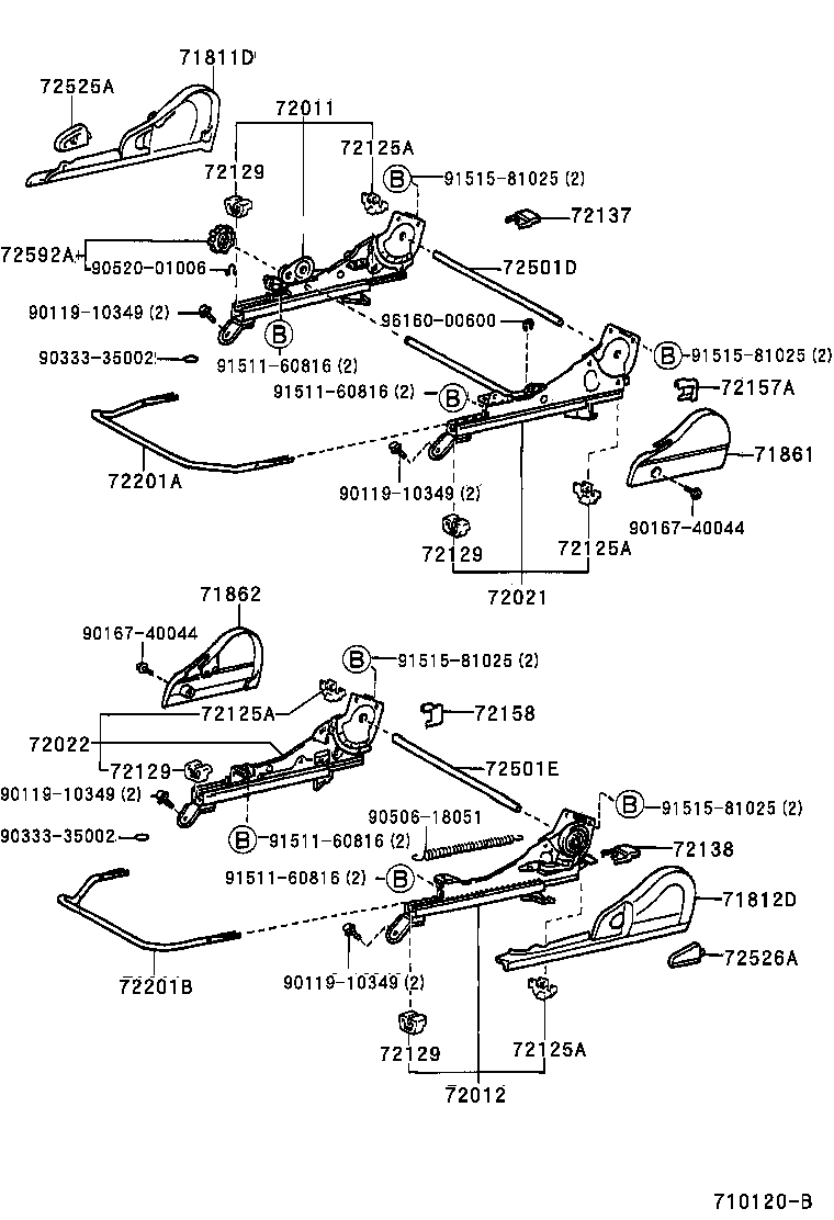 71040-16110-B0 BACK ASSY, FRONT SEAT, LH(FOR SEPARATE TYPE) product image