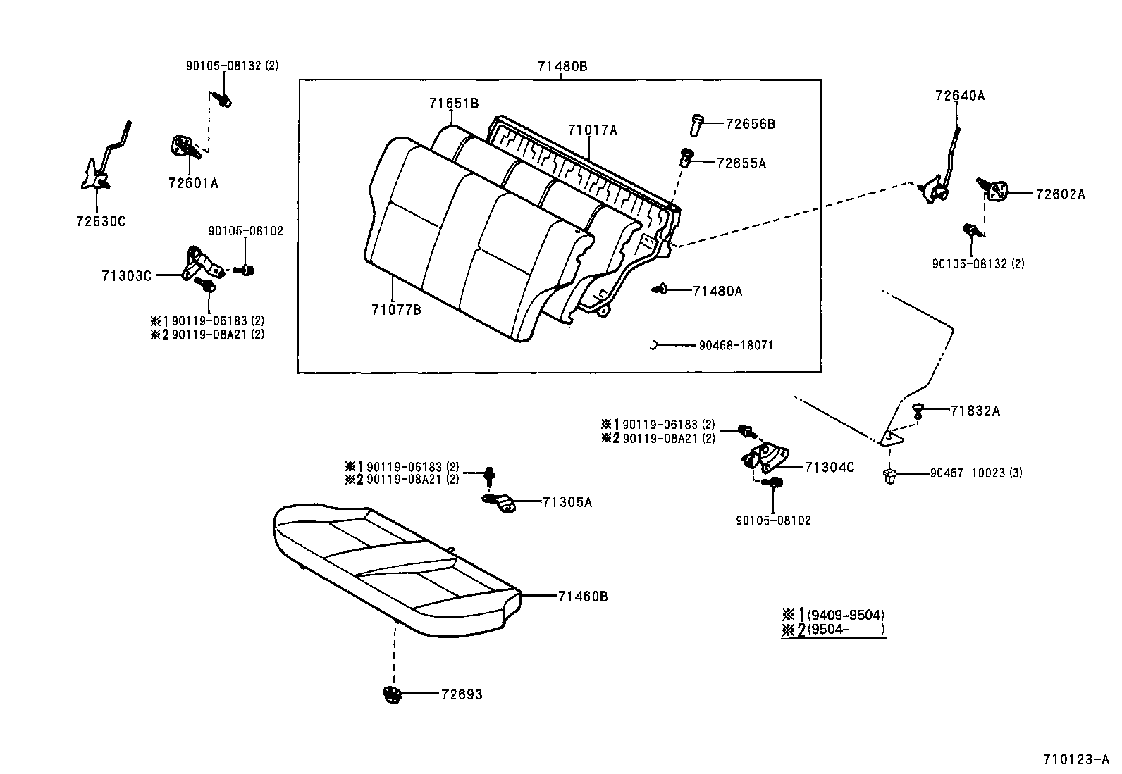 71017-16200 FRAME SUB-ASSY, REAR SEAT BACK, RH product image