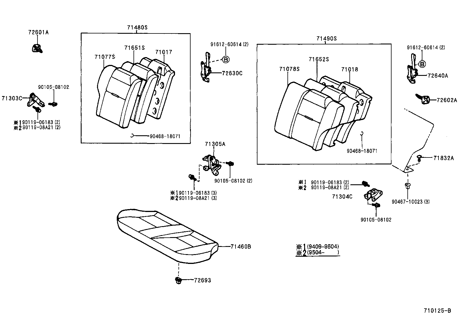 71017-16200 FRAME SUB-ASSY, REAR SEAT BACK, RH product image