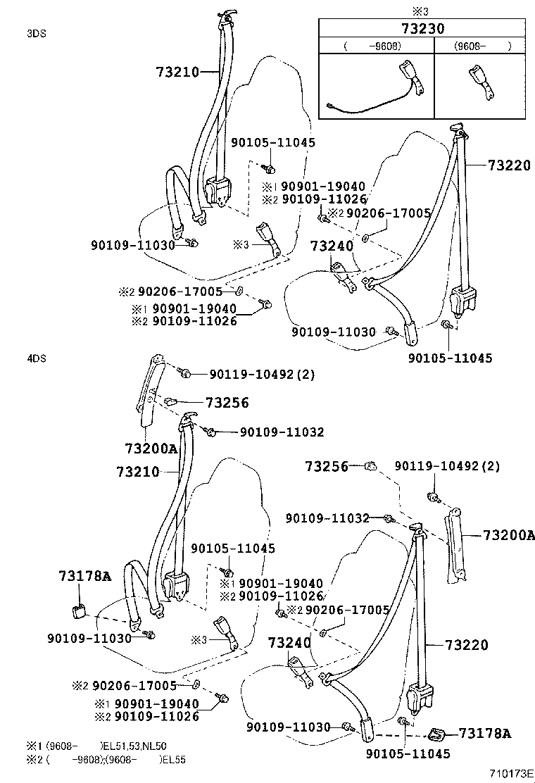 73210-16680-B0 BELT ASSY, FRONT SEAT OUTER, RH product image