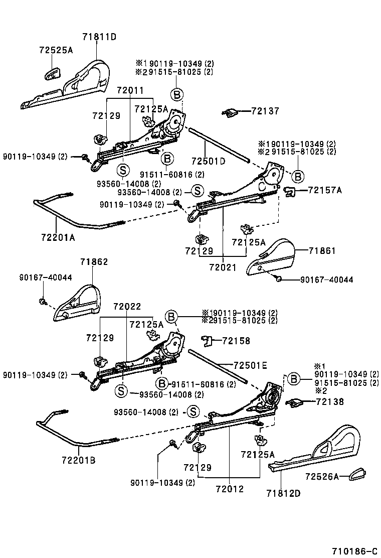 71012-16080 FRAME SUB-ASSY, FRONT SEAT CUSHION, LH product image