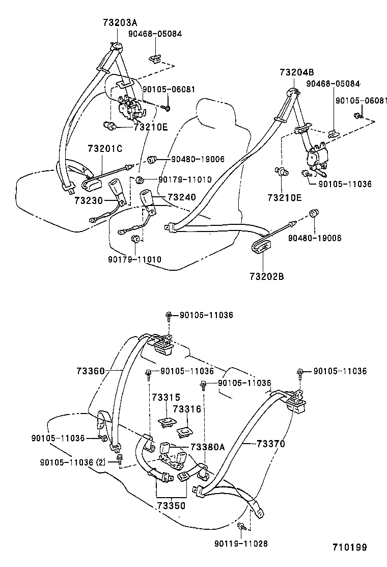 73240-24030-07 BELT ASSY, FRONT SEAT INNER, LH product image