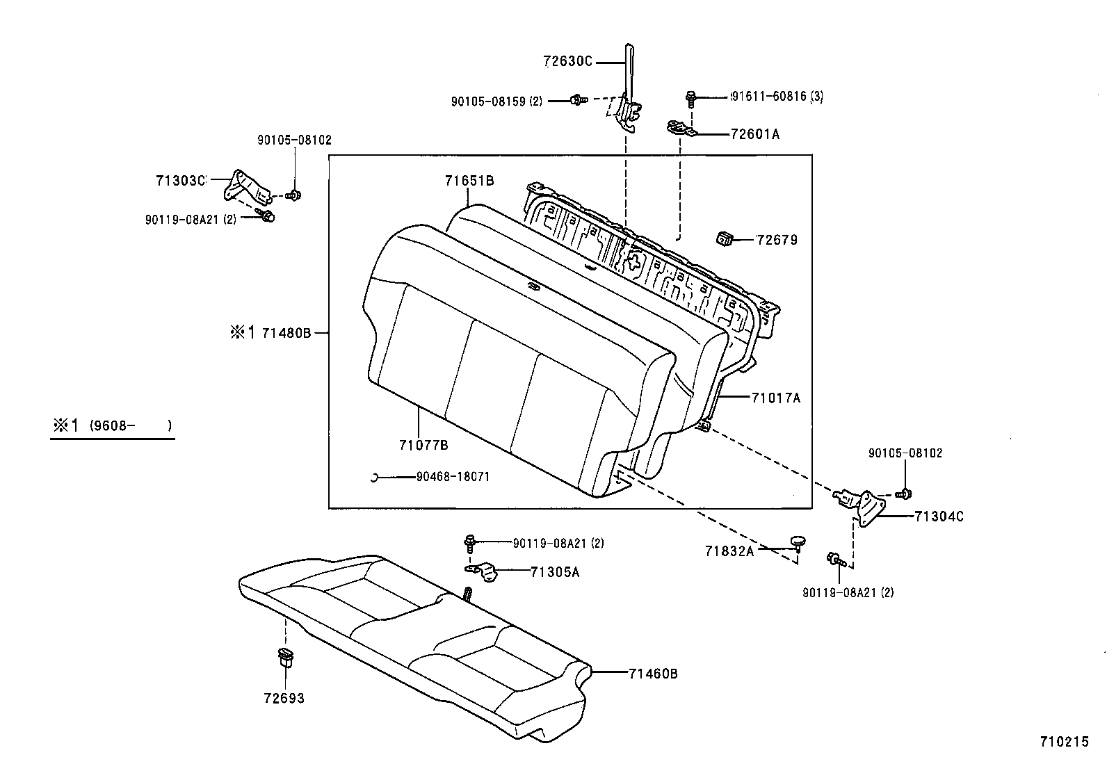 71077-1G830-B2 COVER, REAR SEAT BACK (FOR BENCH TYPE) product image