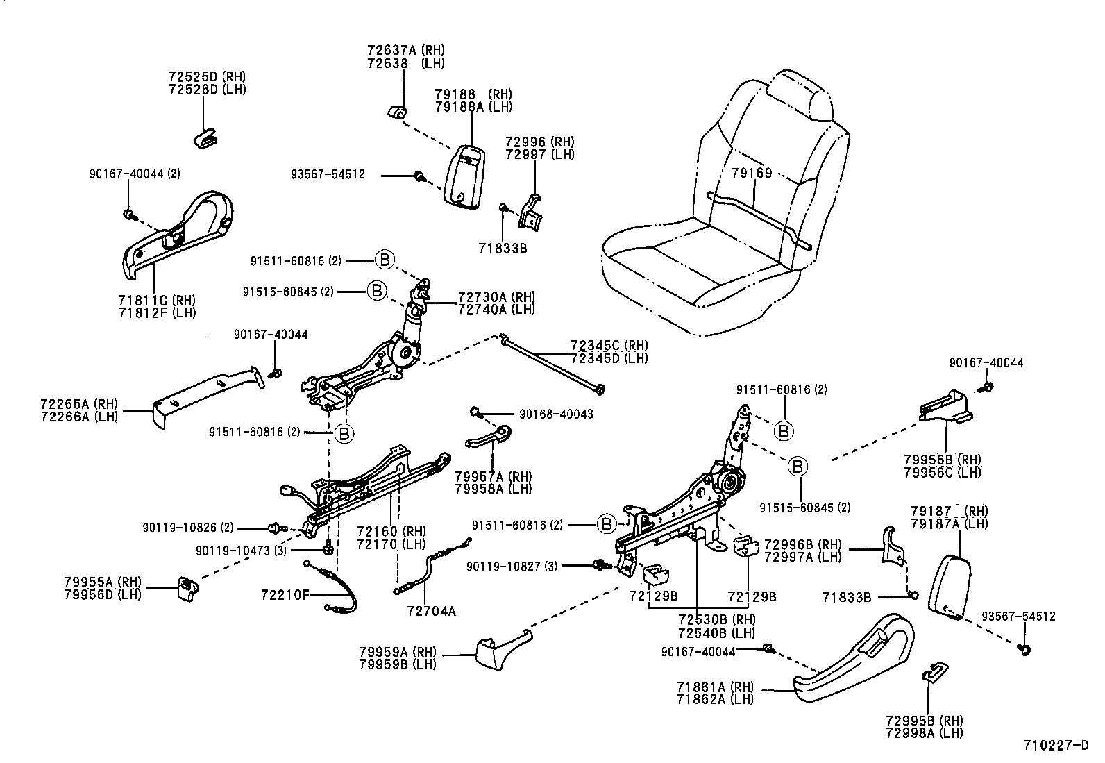 71017-44010 FRAME SUB-ASSY, REAR SEAT BACK, RH product image