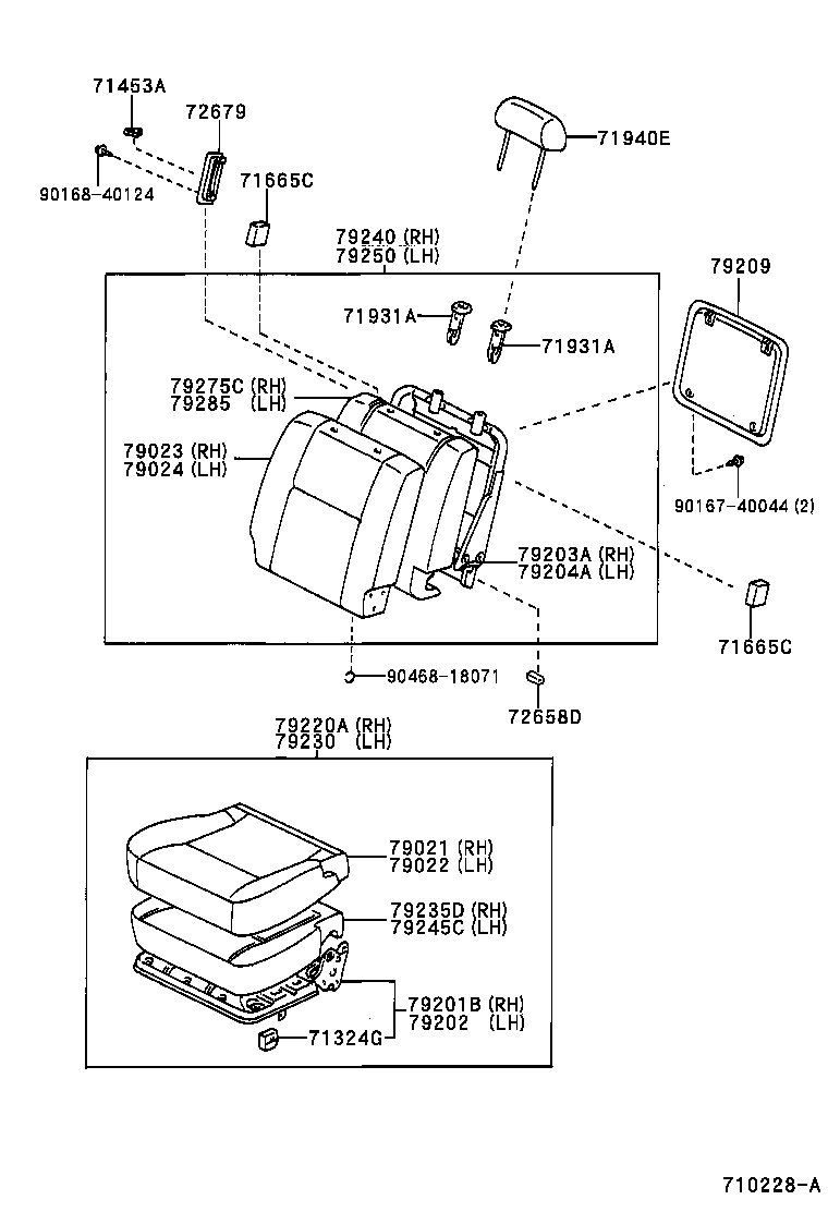 71017-44010 FRAME SUB-ASSY, REAR SEAT BACK, RH product image
