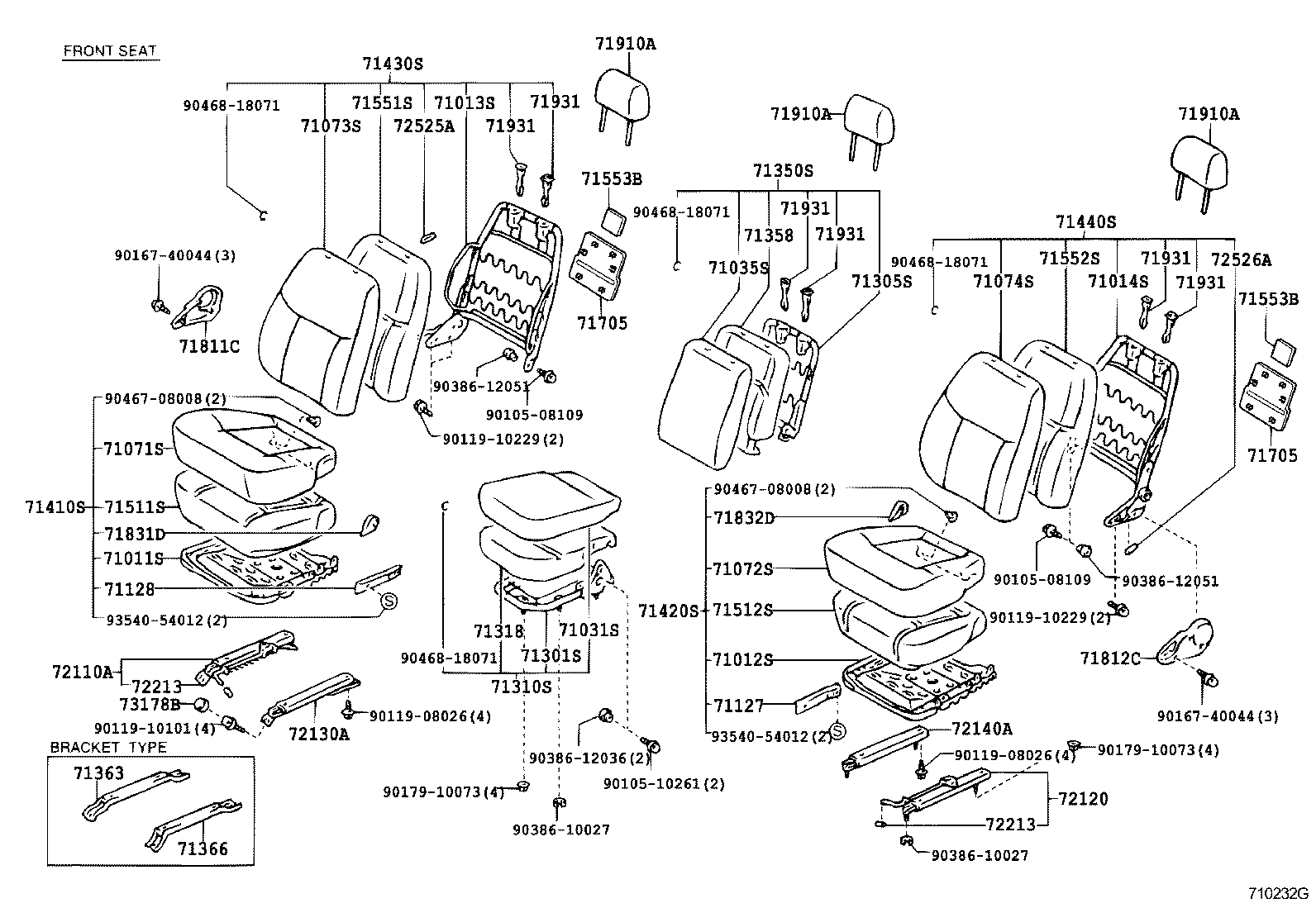 71012-26010 FRAME SUB-ASSY, FRONT SEAT CUSHION, LH product image