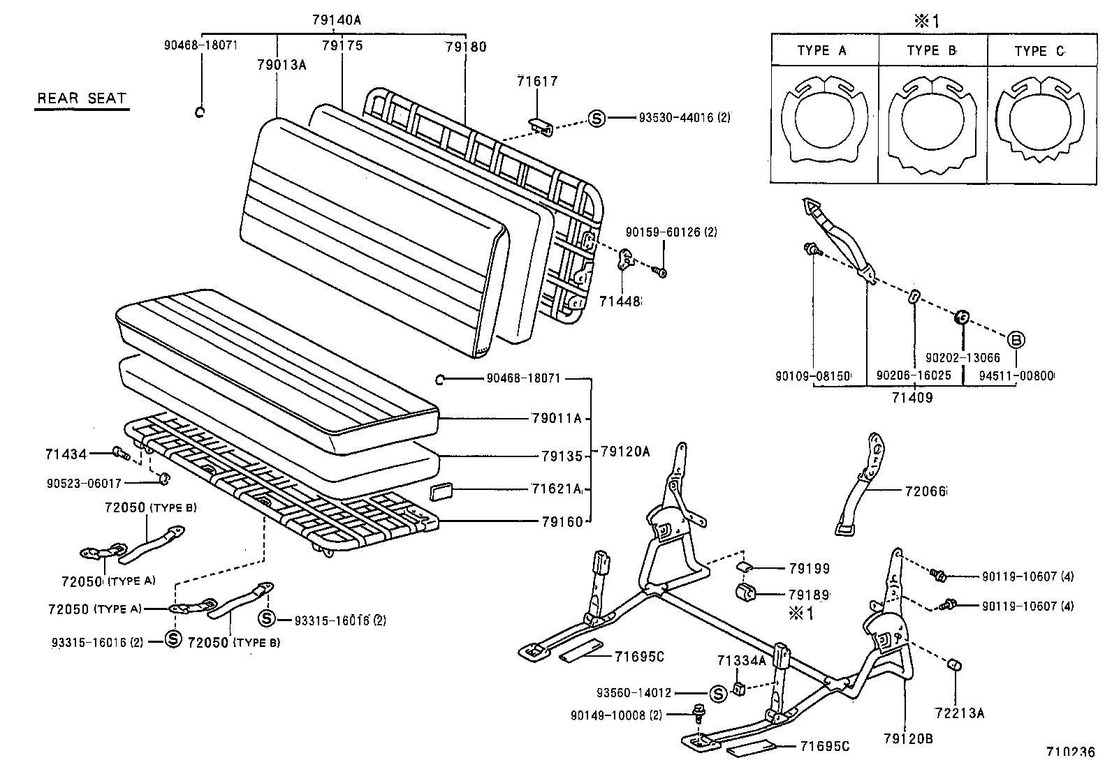 71012-26010 FRAME SUB-ASSY, FRONT SEAT CUSHION, LH product image