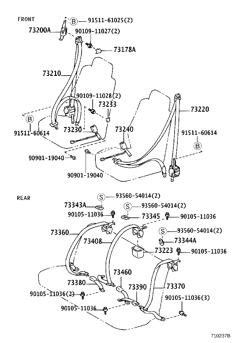 73223-22010 COVER, SEAT BELT RETRACTOR product image