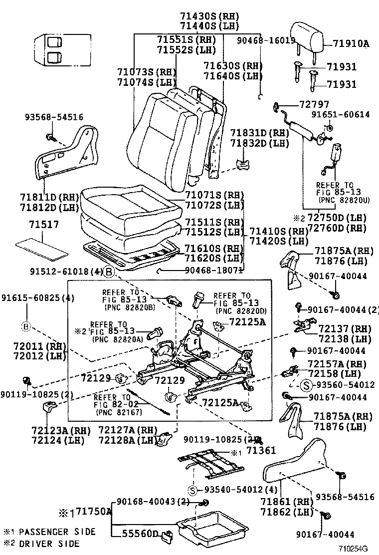 71013-60230 SPRING ASSY, FRONT SEAT BACK, RH(FOR SEPARATE TYPE) product image