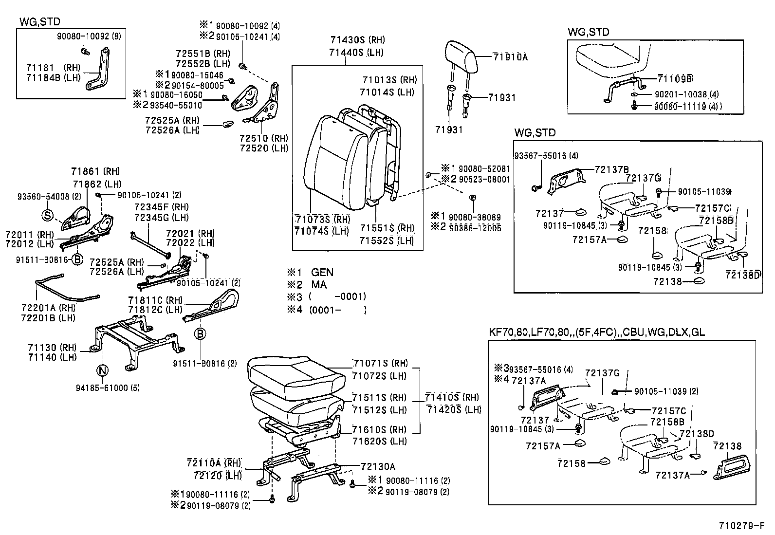 79103-0B080 FRAME SUB-ASSY, NO.1 SEAT BACK, RH product image