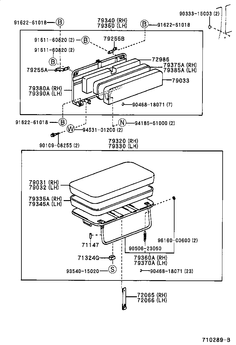 71033-28090 LEG SUB-ASSY, REAR SEAT CUSHION product image