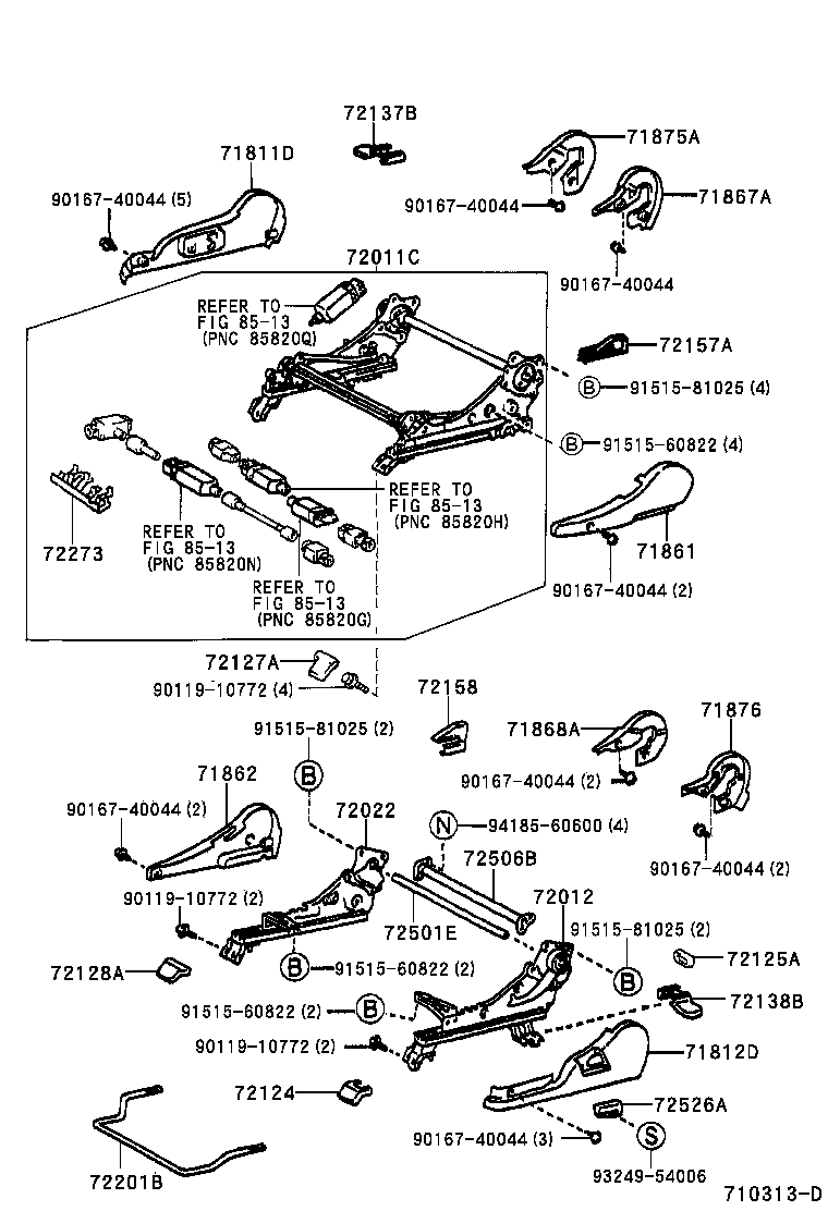 71630-22611 SPRING ASSY, FRONT SEAT BACK, RH(FOR SEPARATE TYPE) product image