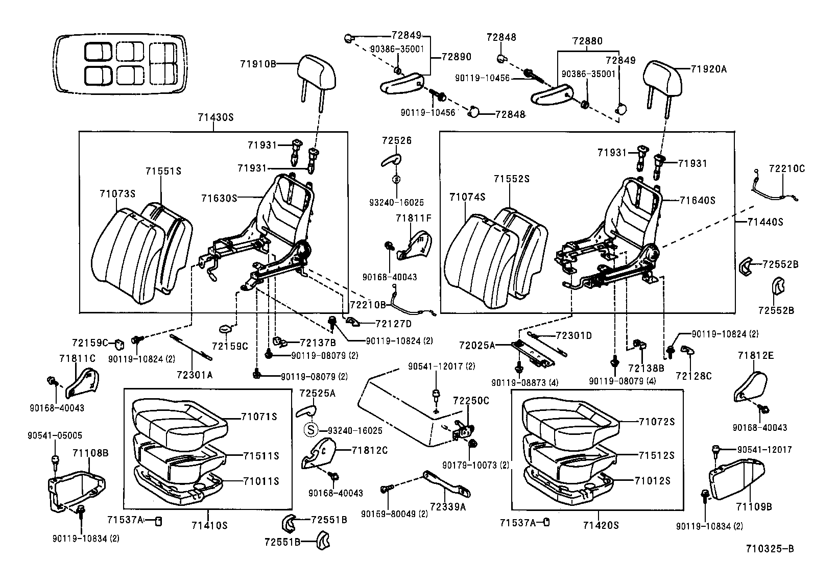 71630-28340 SPRING ASSY, FRONT SEAT BACK, RH(FOR SEPARATE TYPE) product image