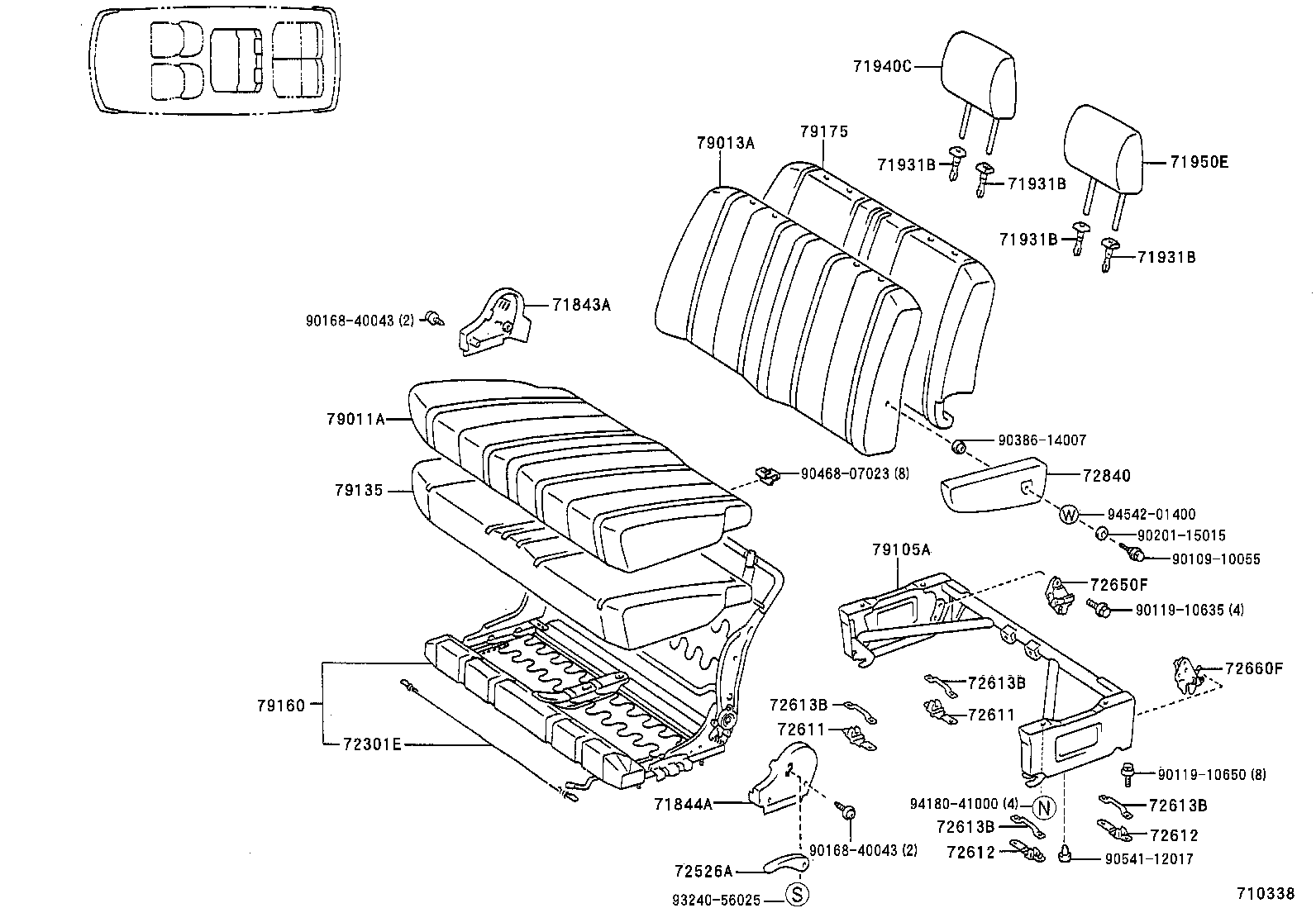 71630-28340 SPRING ASSY, FRONT SEAT BACK, RH(FOR SEPARATE TYPE) product image