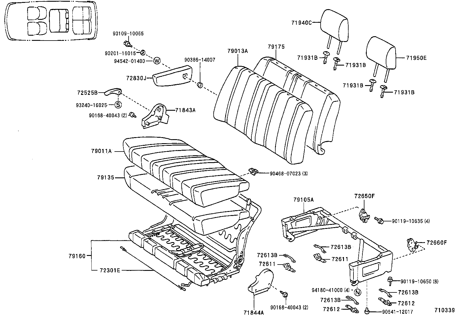 71630-28340 SPRING ASSY, FRONT SEAT BACK, RH(FOR SEPARATE TYPE) product image