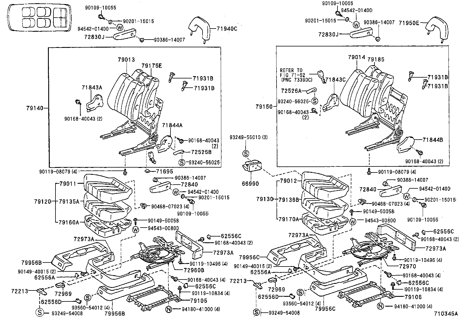 71630-28340 SPRING ASSY, FRONT SEAT BACK, RH(FOR SEPARATE TYPE) product image