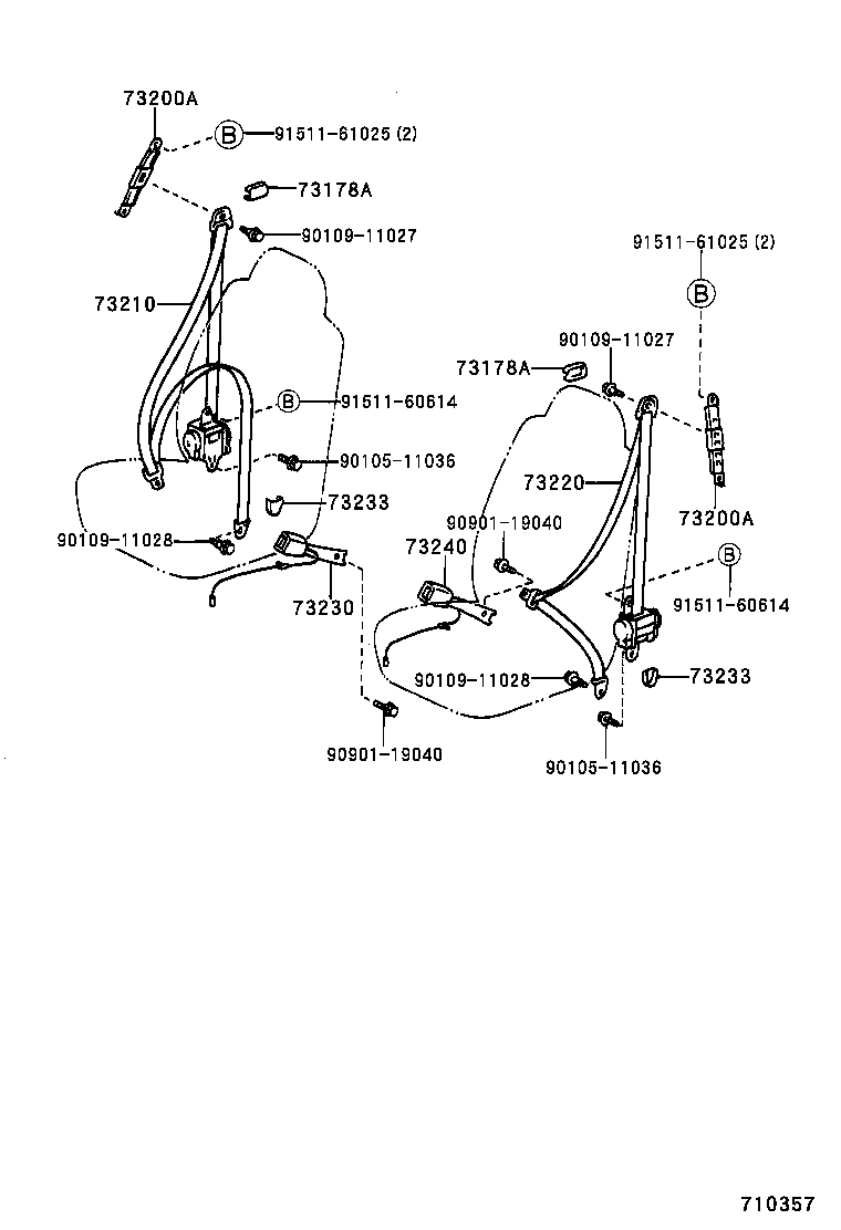 73233-33010-B4 COVER, LAP BELT OUTER ANCHOR product image