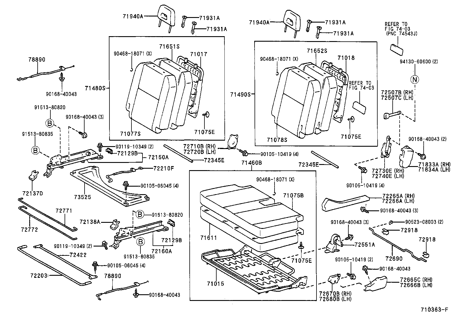 71461-13010 SPRING, REAR SEAT CUSHION product image