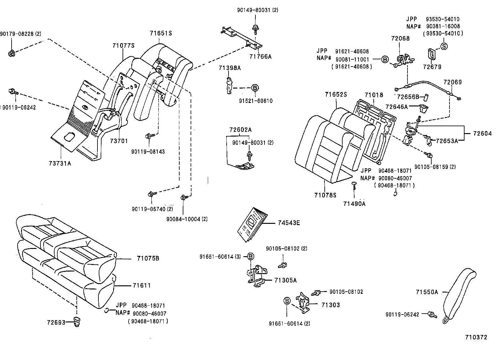 71075-02090-B0 COVER, REAR SEAT CUSHION (FOR BENCH TYPE) product image