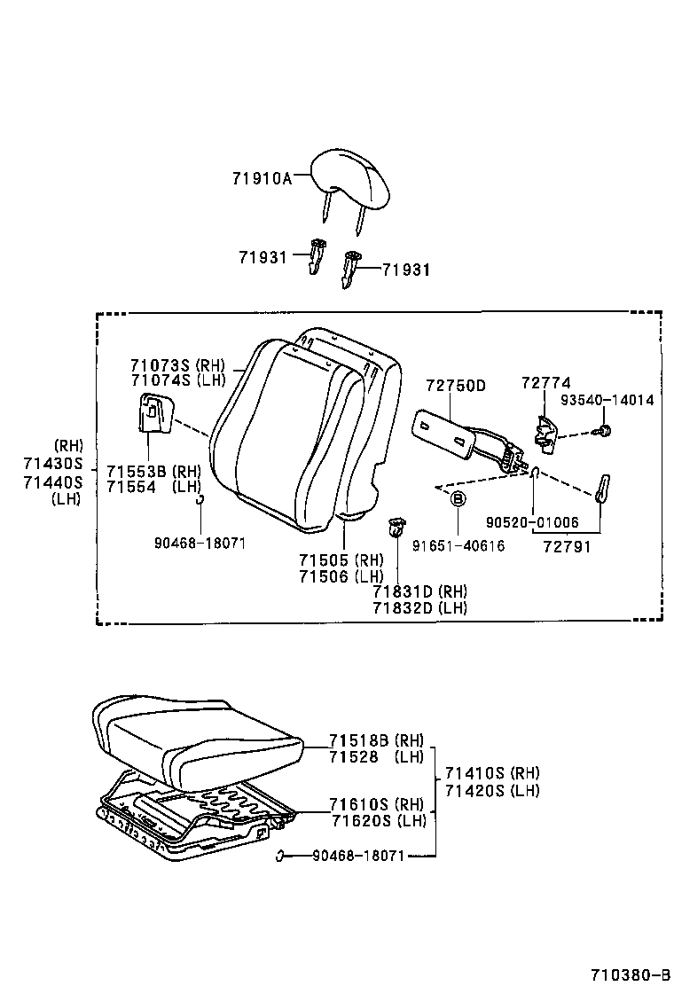 71640-12570 SPRING ASSY, FRONT SEAT BACK, LH(FOR SEPARATE TYPE) product image