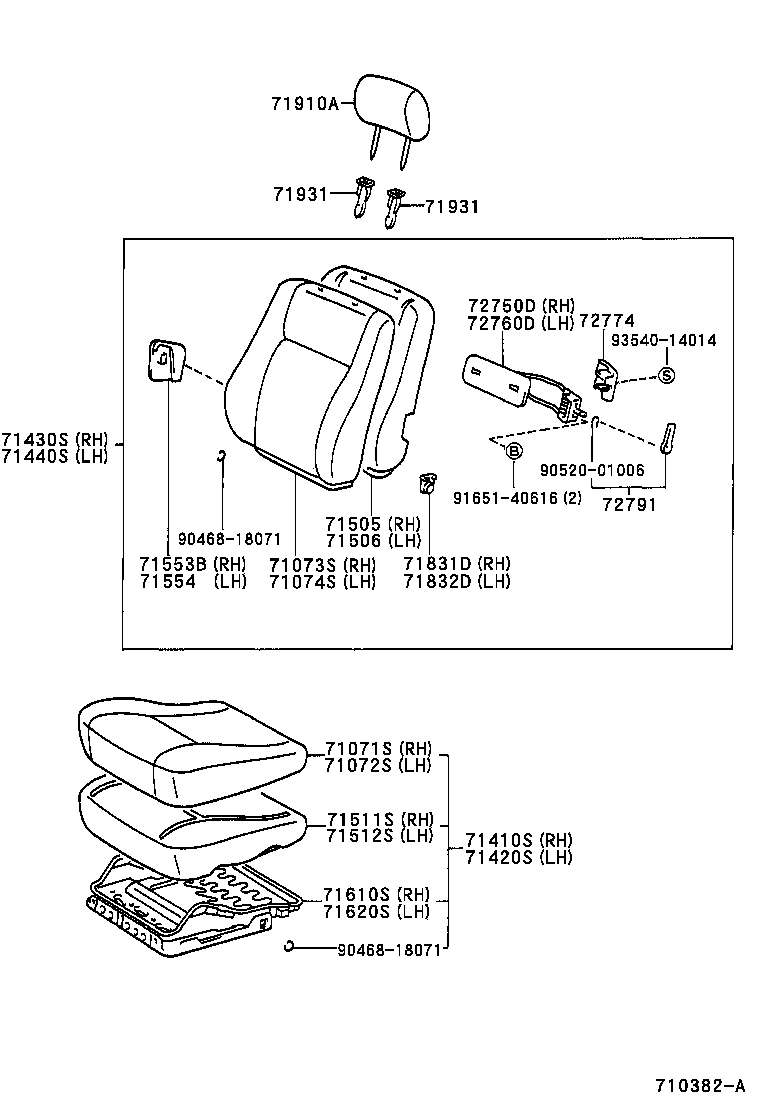 71640-12570 SPRING ASSY, FRONT SEAT BACK, LH(FOR SEPARATE TYPE) product image