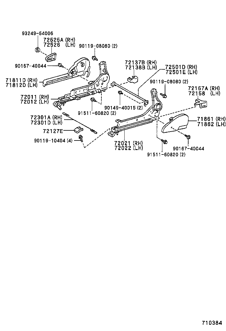 71640-12570 SPRING ASSY, FRONT SEAT BACK, LH(FOR SEPARATE TYPE) product image