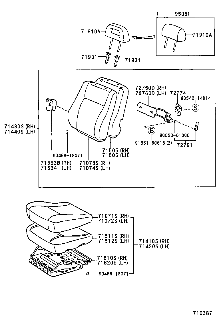 71610-12430 SPRING ASSY, FRONT SEAT CUSHION, RH(FOR SEPARATE TYPE) product image