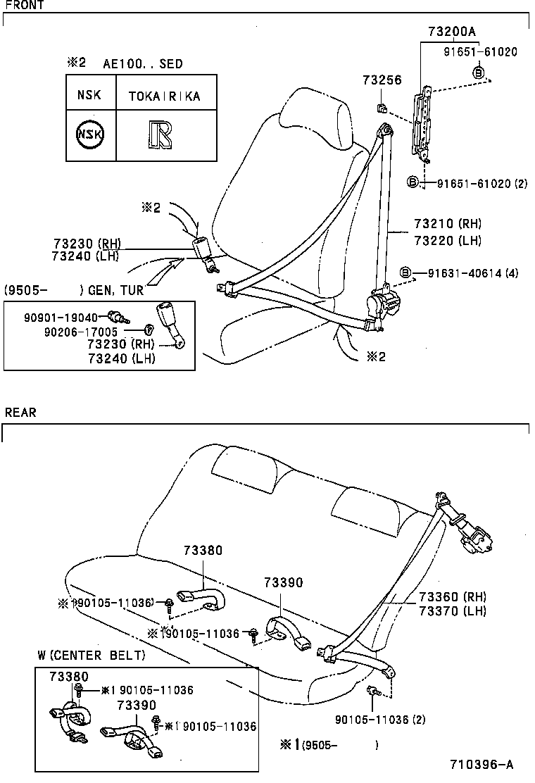 73230-0W010 BELT ASSY, FRONT SEAT INNER, RH product image