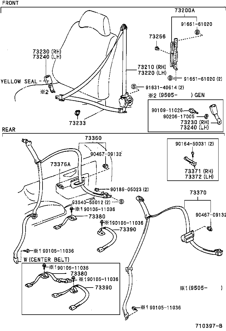 73230-0W010 BELT ASSY, FRONT SEAT INNER, RH product image