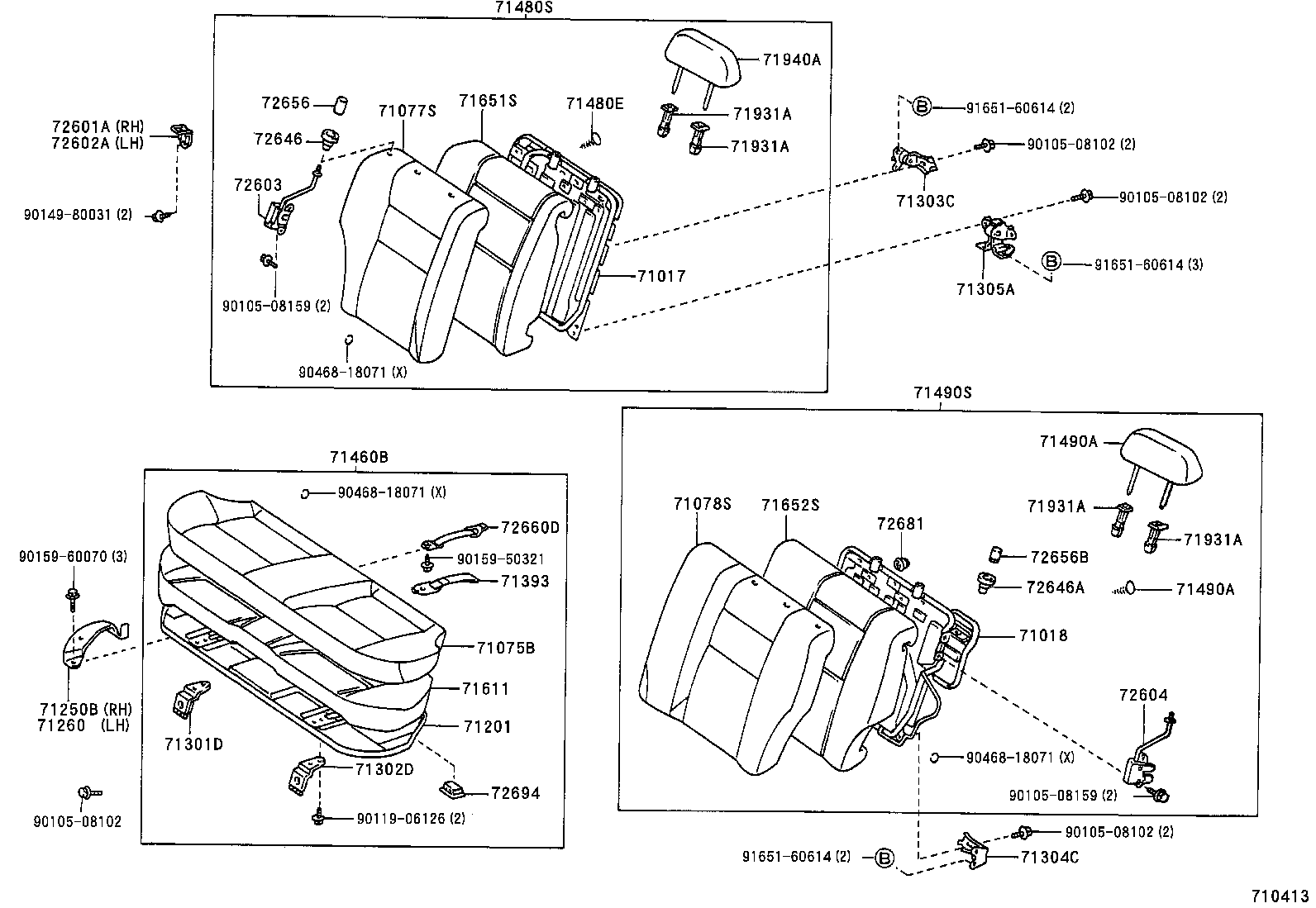 71480-1L070-B0 BACK ASSY, REAR SEAT, RH (FOR SEPARATE TYPE) product image