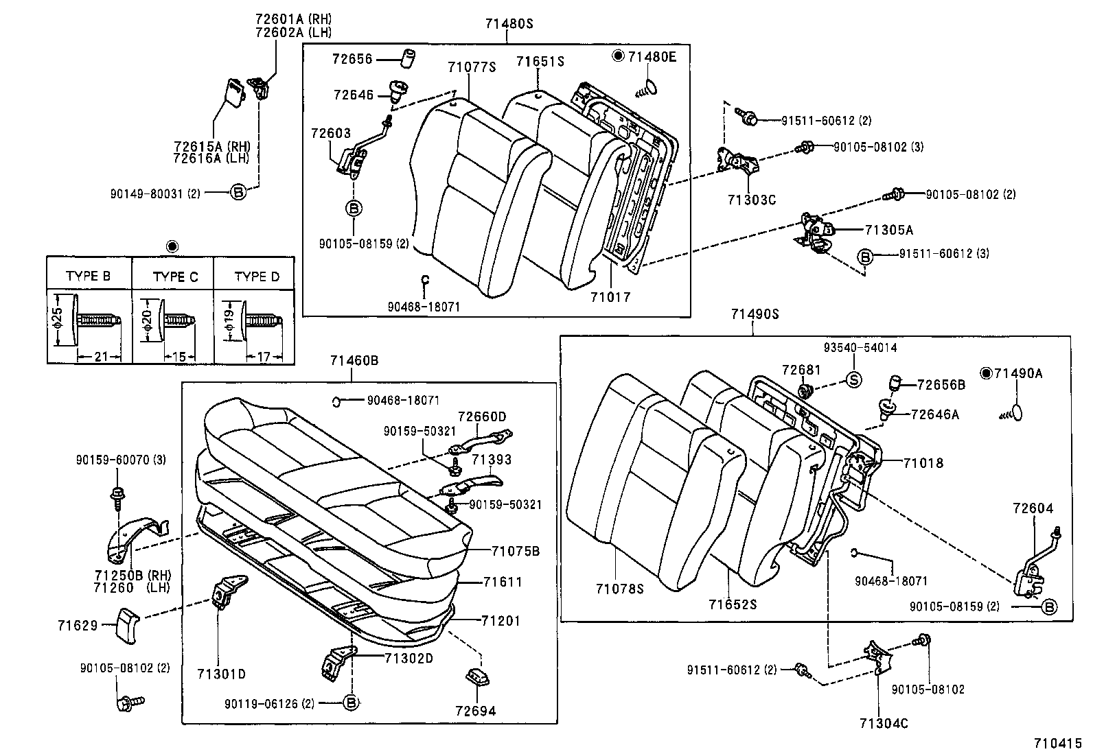 71480-1L070-B0 BACK ASSY, REAR SEAT, RH (FOR SEPARATE TYPE) product image