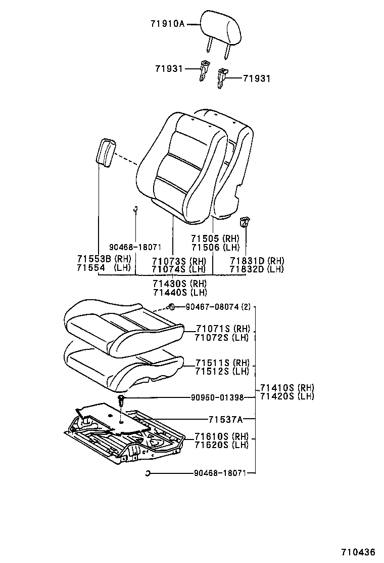 71640-12570 SPRING ASSY, FRONT SEAT BACK, LH(FOR SEPARATE TYPE) product image