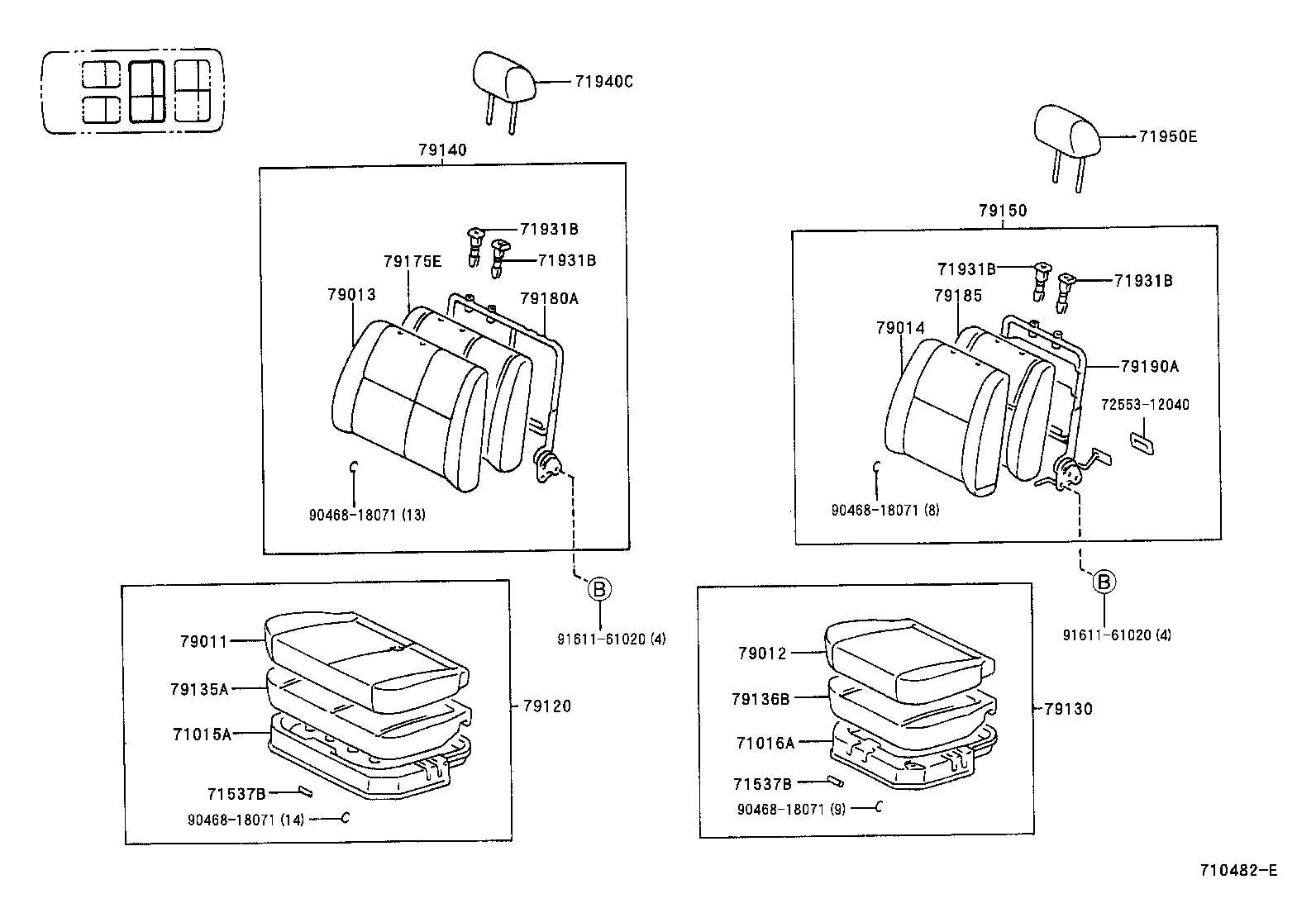 71012-28070 FRAME SUB-ASSY, FRONT SEAT CUSHION, LH product image