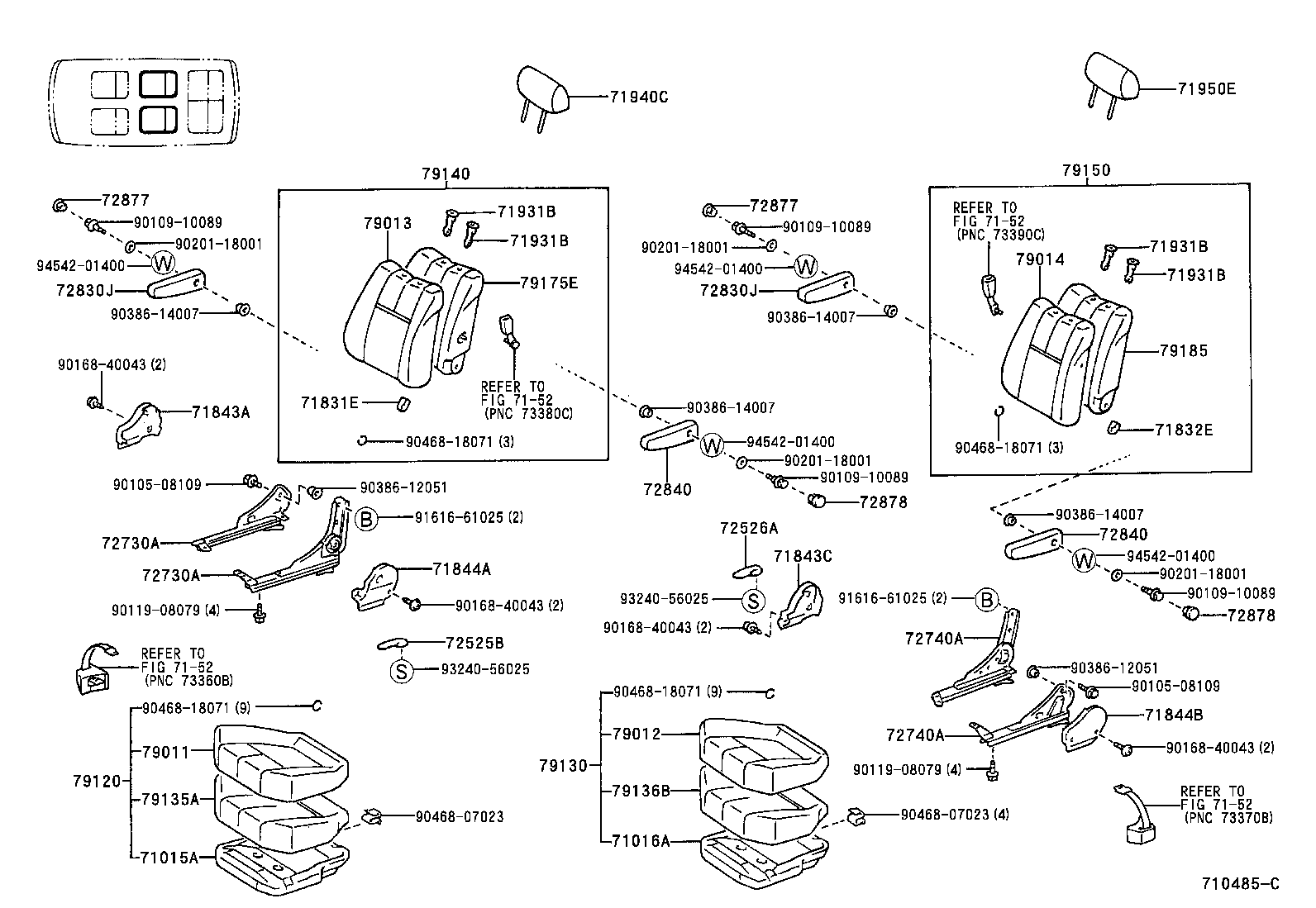 71012-28070 FRAME SUB-ASSY, FRONT SEAT CUSHION, LH product image