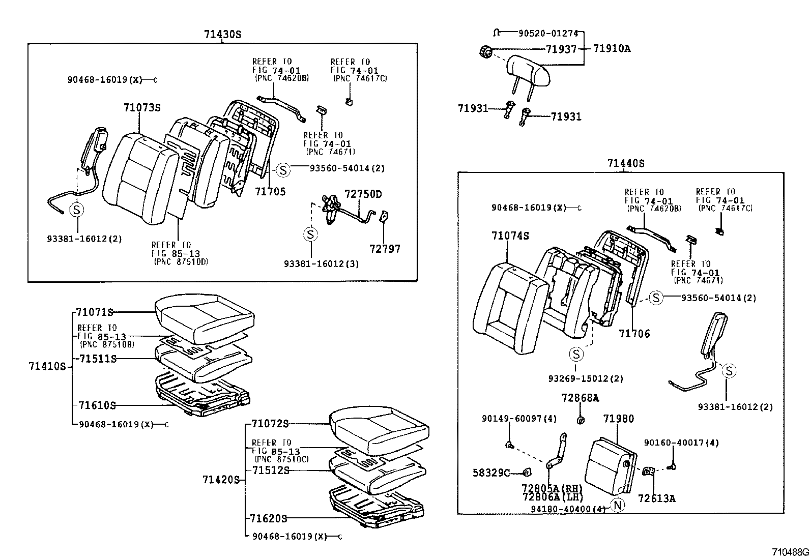 71620-40110 SPRING ASSY, FRONT SEAT CUSHION, LH(FOR SEPARATE TYPE) product image
