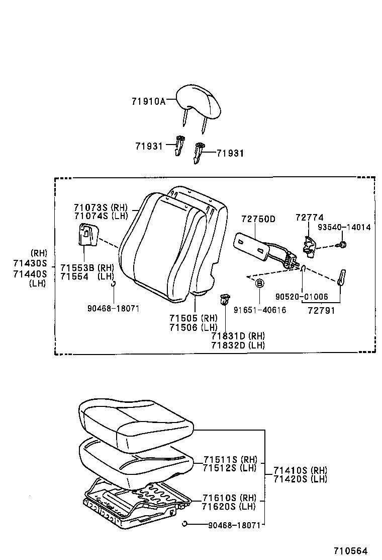 71640-12570 SPRING ASSY, FRONT SEAT BACK, LH(FOR SEPARATE TYPE) product image