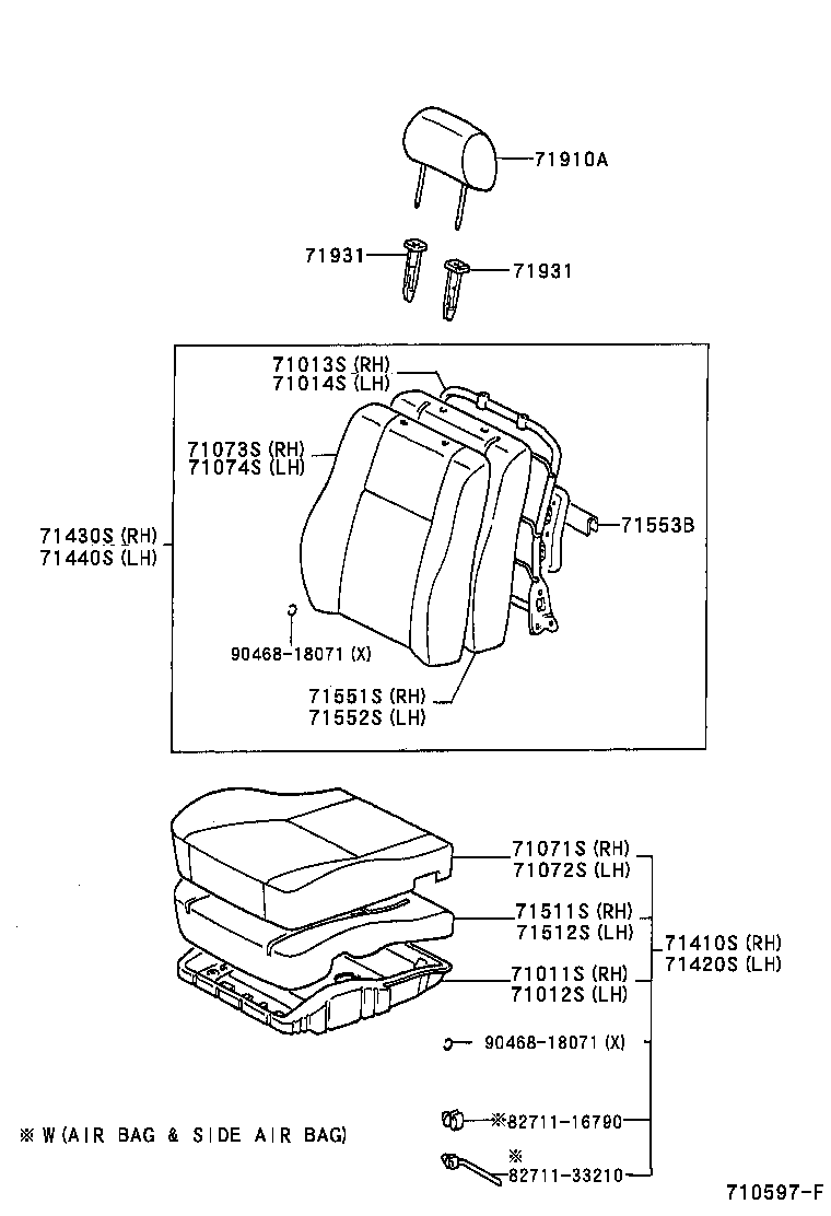 71011-12440 FRAME SUB-ASSY, FRONT SEAT CUSHION, RH product image