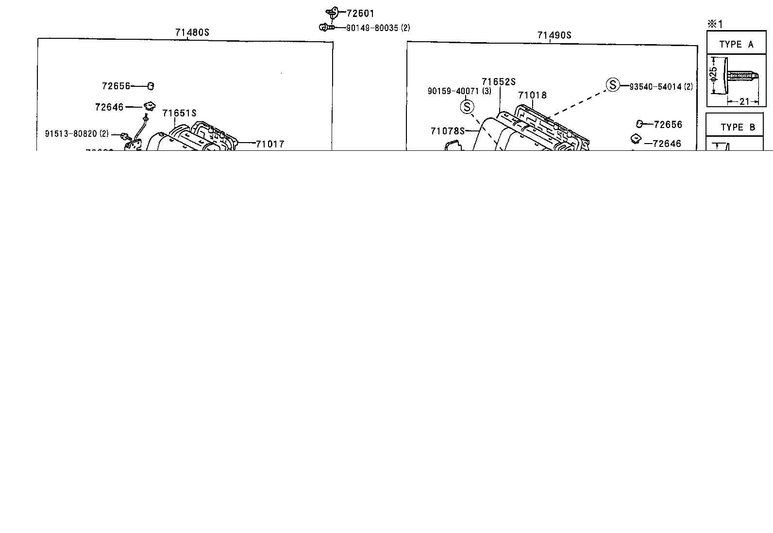 71017-12540 FRAME SUB-ASSY, REAR SEAT BACK, RH product image