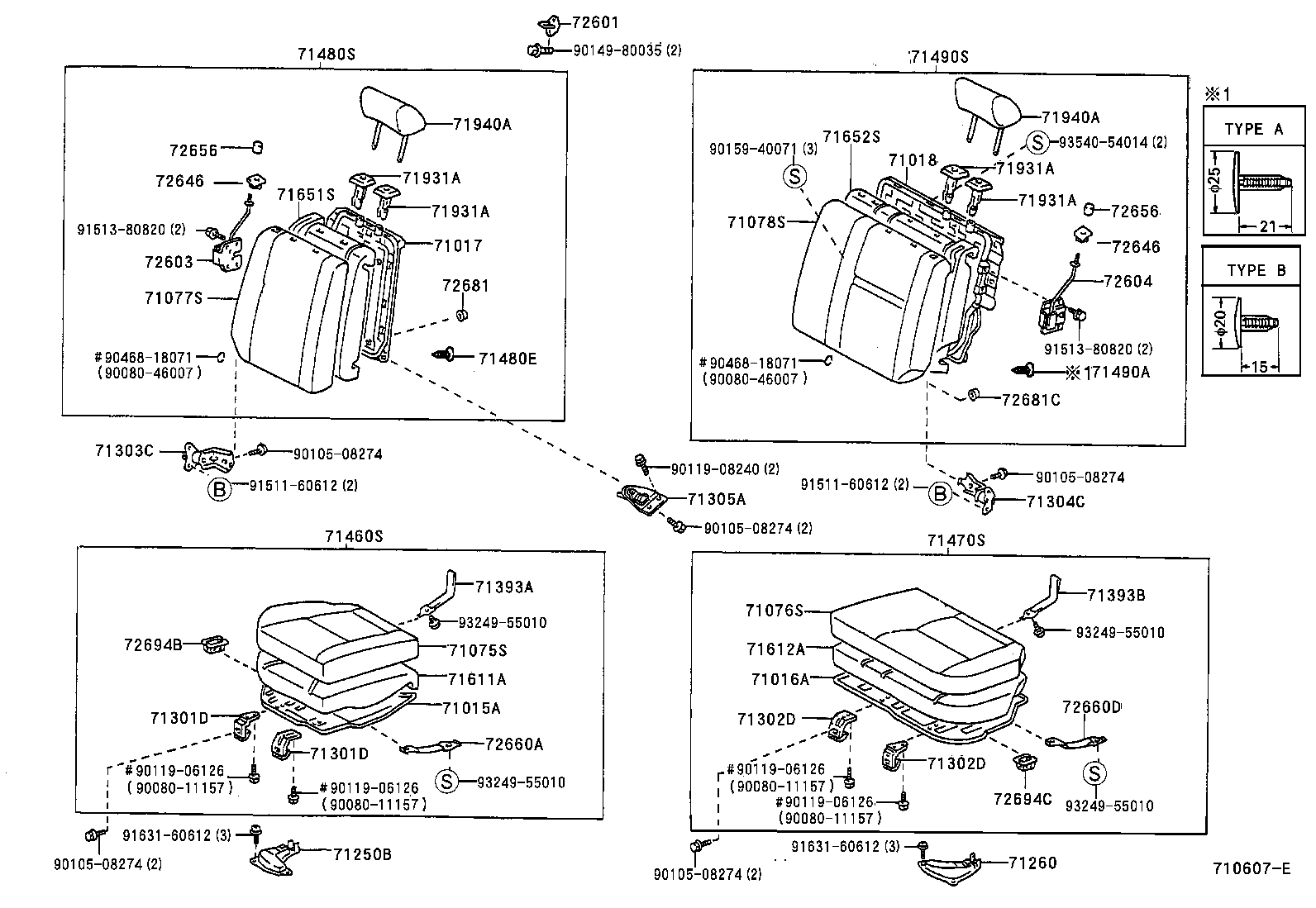 71017-12540 FRAME SUB-ASSY, REAR SEAT BACK, RH product image