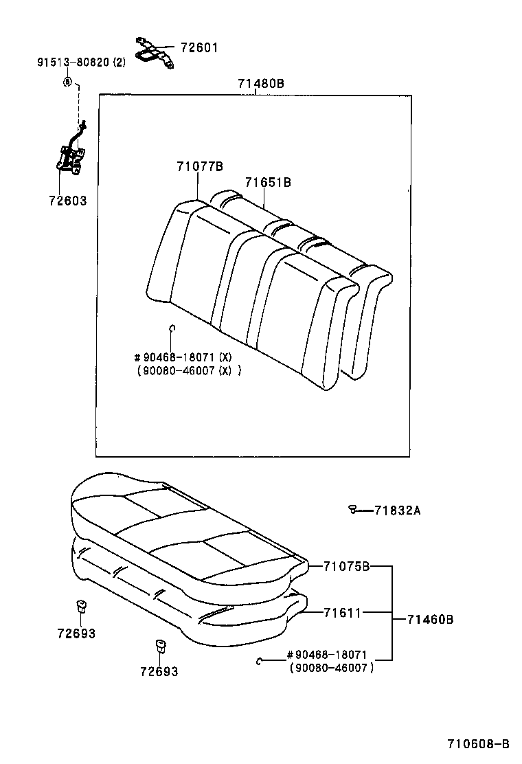71017-12540 FRAME SUB-ASSY, REAR SEAT BACK, RH product image