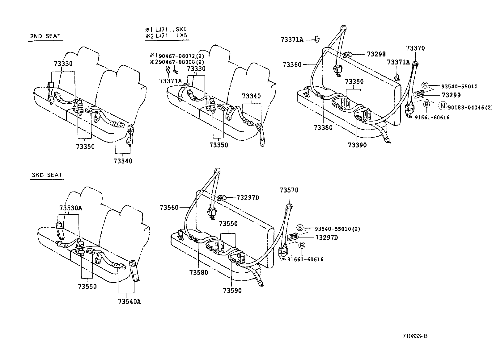 73230-60331-B0 BELT ASSY, FRONT SEAT INNER, RH product image