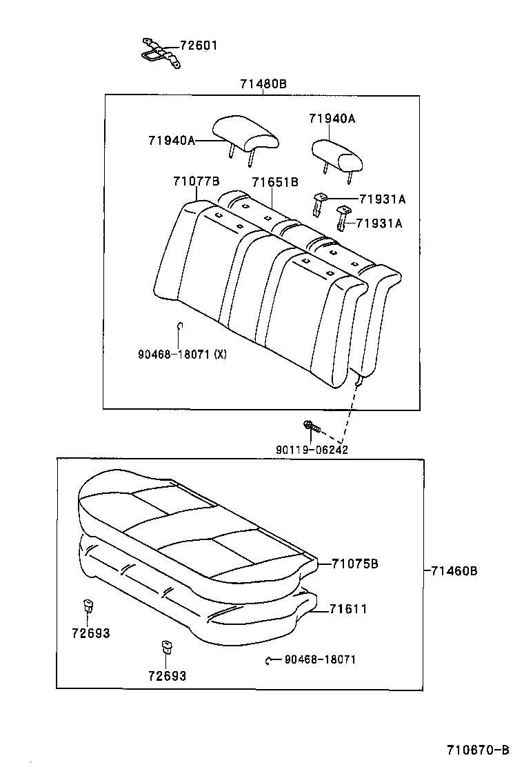 71017-12500 FRAME SUB-ASSY, REAR SEAT BACK, RH product image