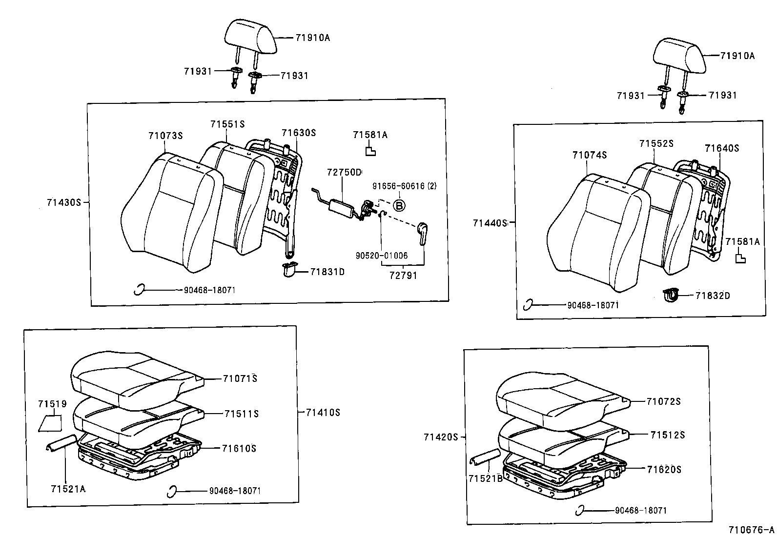 71013-32210 SPRING ASSY, FRONT SEAT BACK, RH(FOR SEPARATE TYPE) product image