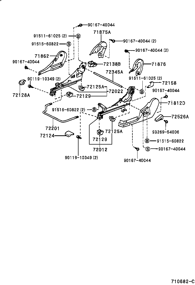 71013-32210 SPRING ASSY, FRONT SEAT BACK, RH(FOR SEPARATE TYPE) product image