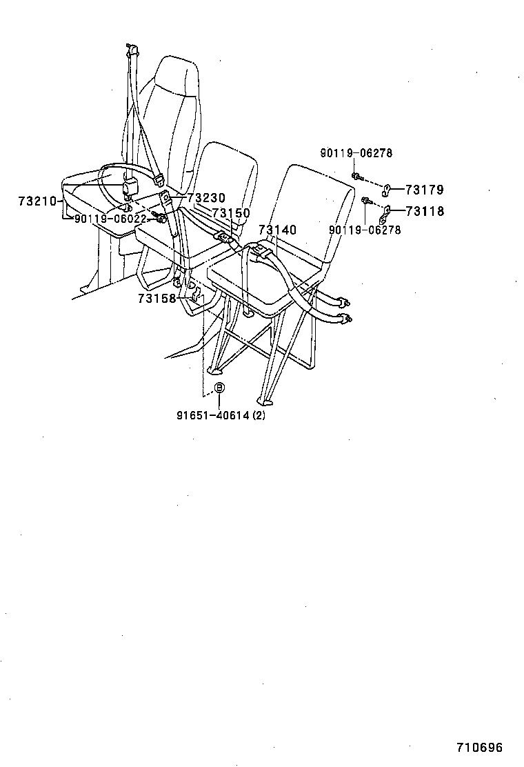 73140-90D02-B0 BELT ASSY, FRONT SEAT LAP TYPE, LH product image