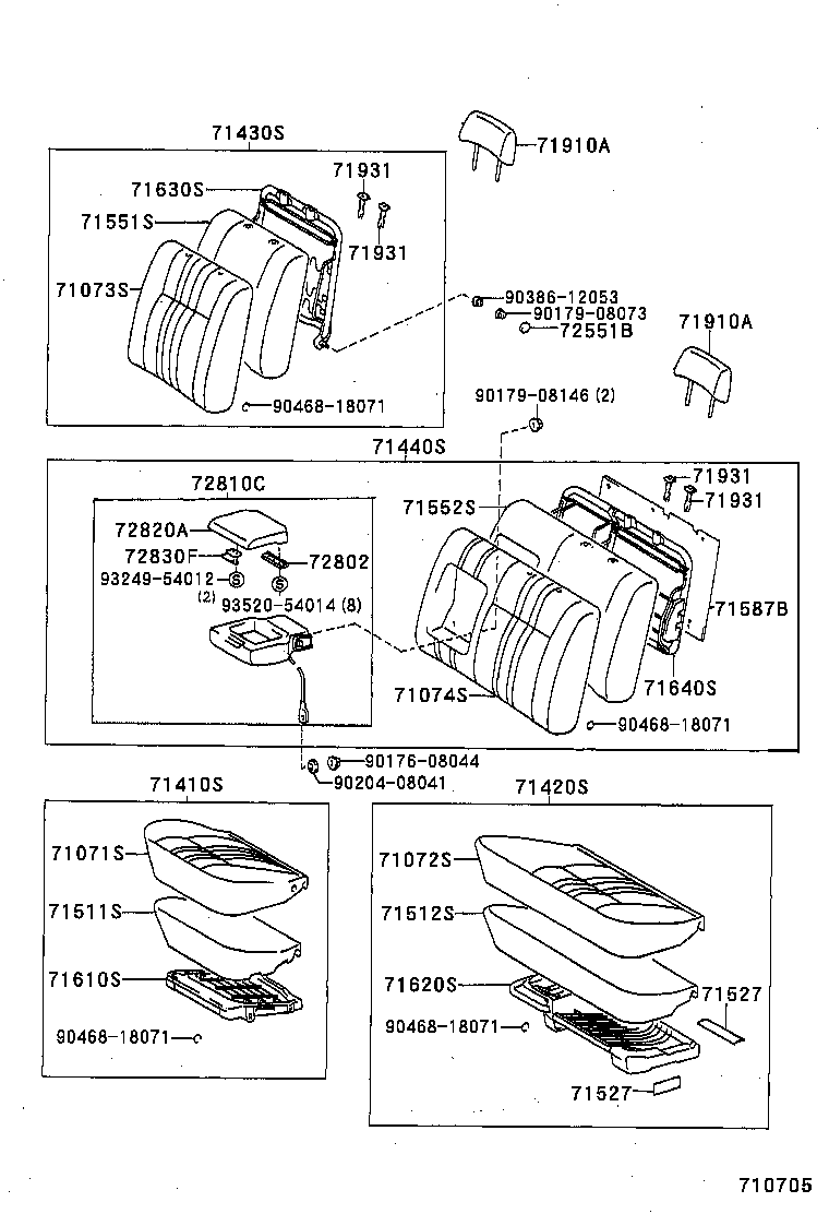 71620-34010 SPRING ASSY, FRONT SEAT CUSHION, LH(FOR SEPARATE TYPE) product image