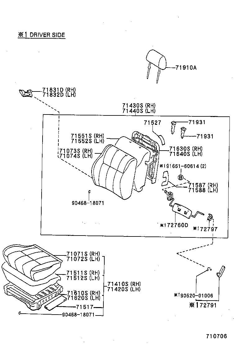 71620-34010 SPRING ASSY, FRONT SEAT CUSHION, LH(FOR SEPARATE TYPE) product image
