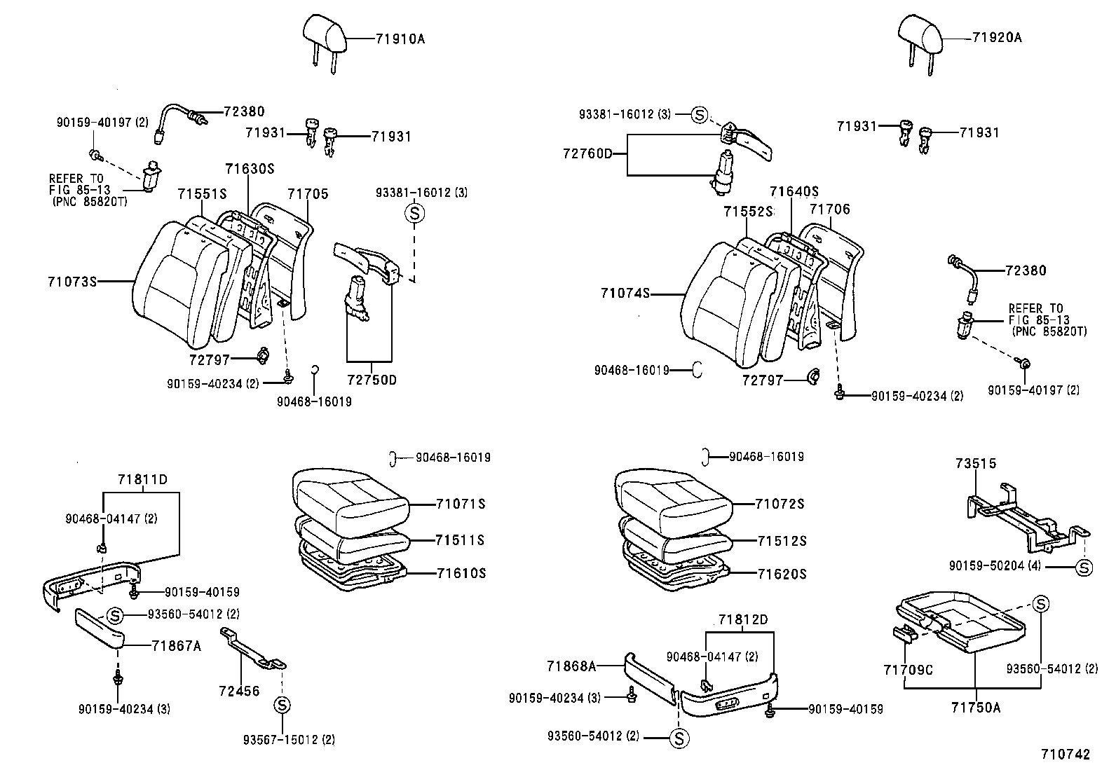 71040-50080-B0 BACK ASSY, FRONT SEAT, RH(FOR SEPARATE TYPE) product image