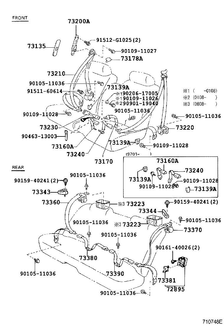 73223-43010 COVER, SEAT BELT RETRACTOR product image